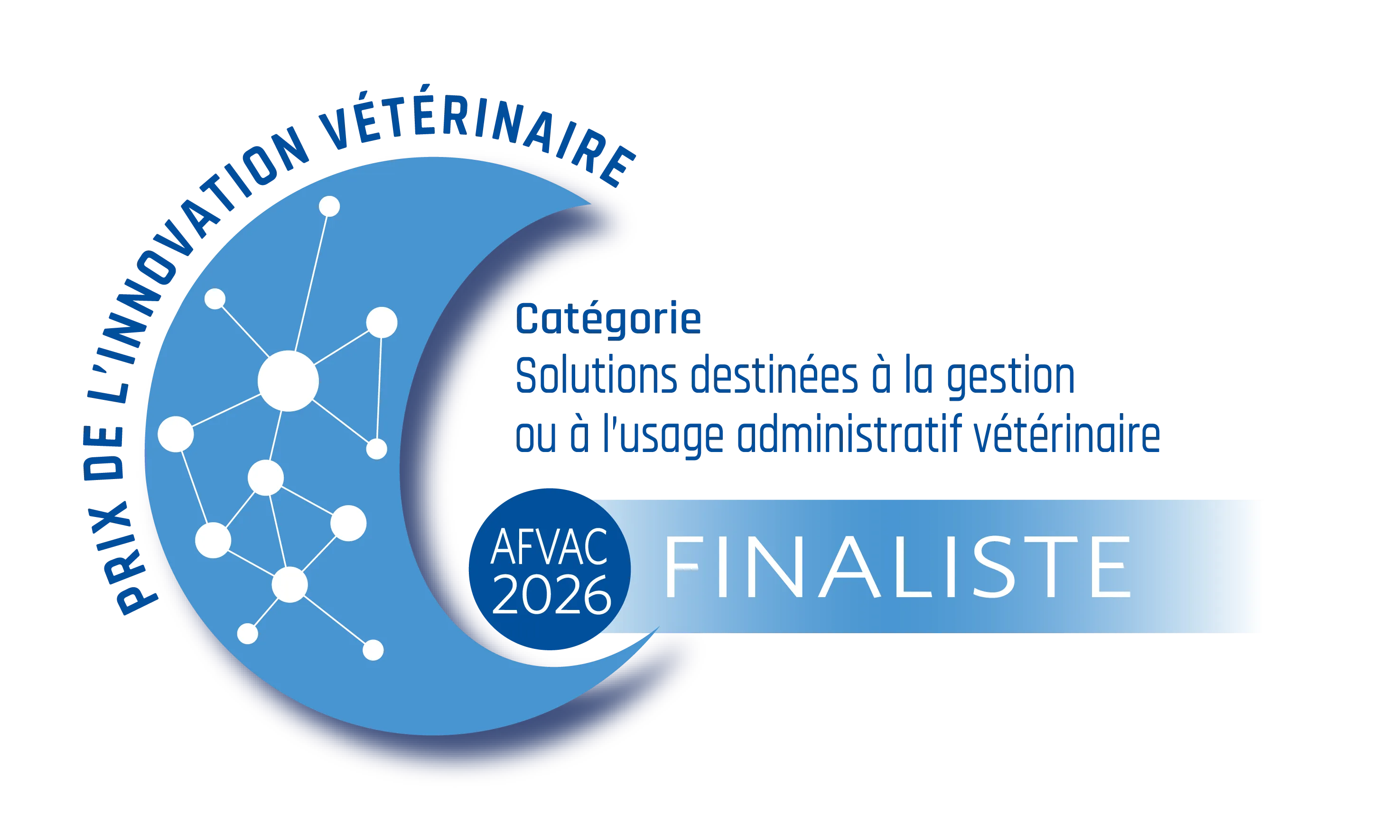 Visuel officiel des Prix de l’Innovation Vétérinaire AFVAC 2026 : finaliste dans la catégorie « Solutions destinées à la gestion ou à l’usage administratif vétérinaire »