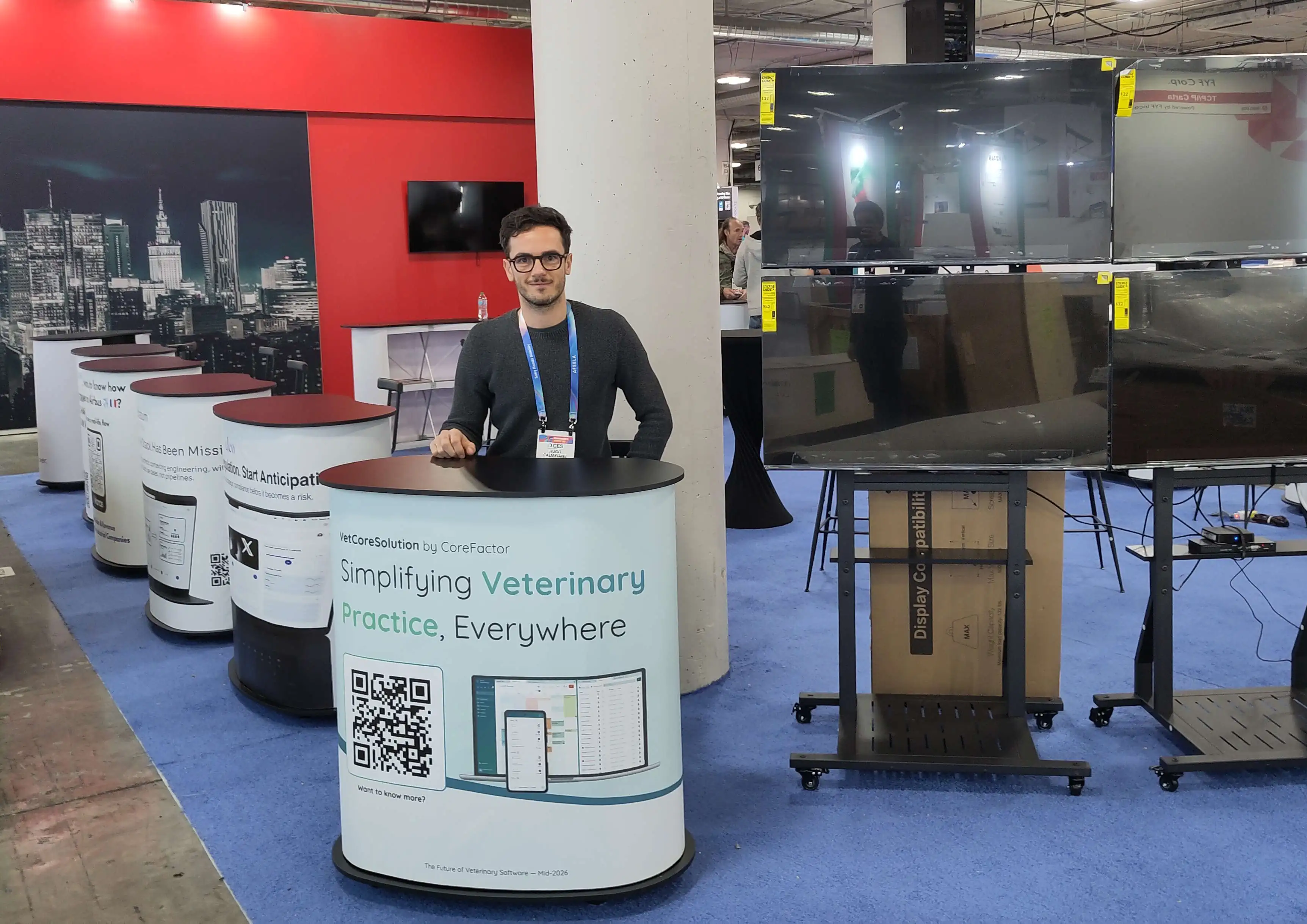 Hugo Calmejane sur le stand CoreFactor et VetCoreSolution au CES 2026